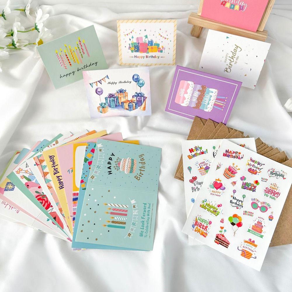 

20pcs Combination Set Happy Birthday Card DIY Message Cards Birthday Party Gift Style 2