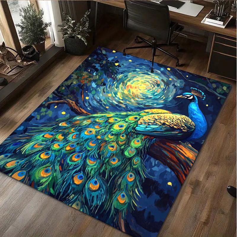 

Peacock Rug - Home carpet Office Decorative Carpet For Living Room Bedroom Door Mat Floor Rug Computer Chair Area Rug 40x60cm( 15x23in )