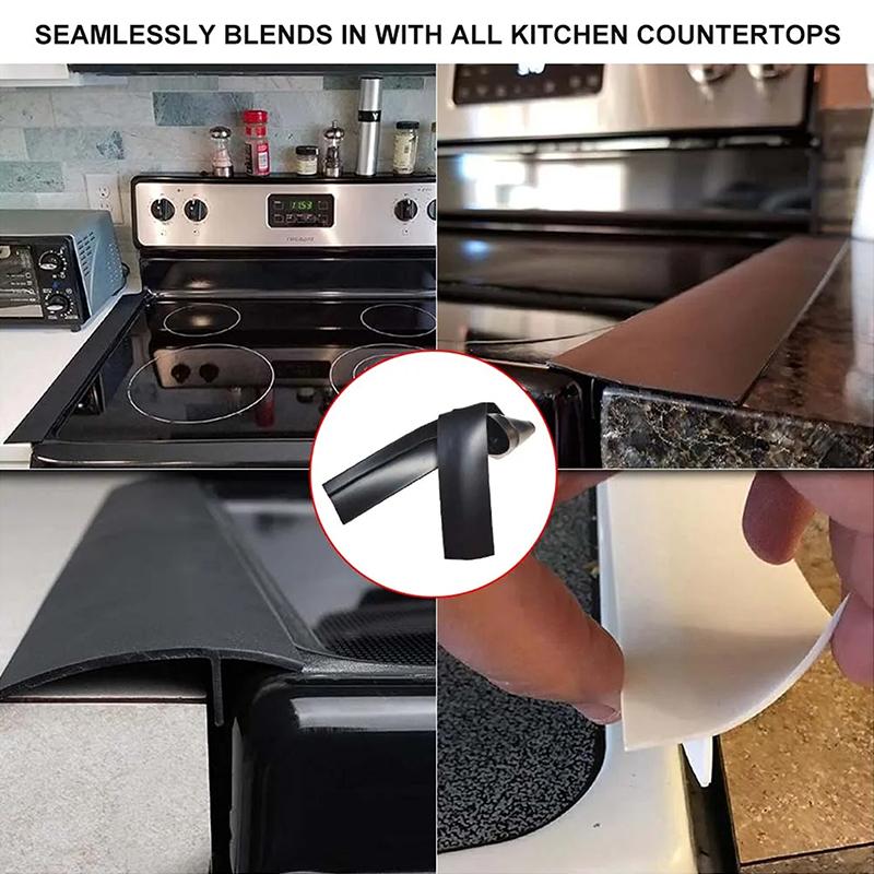 2 Σετ Καλύμματα Κενού Κουζίνας, Σιλικονούχο Γέμισμα Κενού Πάγκου Για Κουζίνα Για Κενό 4-25 Χιλ., Σφράγιση Διαρροών Μεταξύ Συσκευών Πάγκου Επίπλων