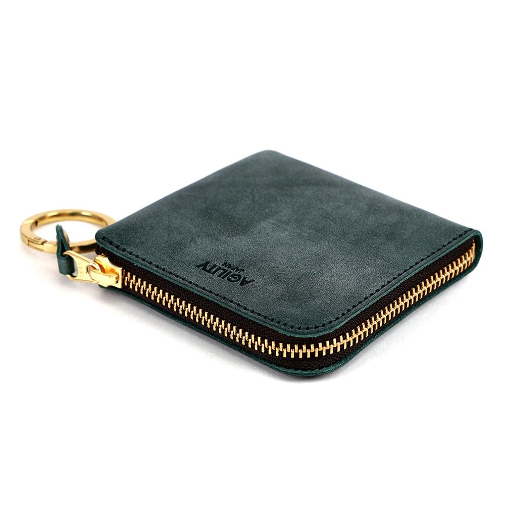 AGILITY affa 'Posh Short' L-shaped zipper mini wallet, compact wallet, bi-fold wallet, small, mini, leather.