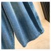 DIMANAF 2026 Summer New Plus Size Women Wide Leg Jeans Pants Casual Elastic Waist Short Pants Denim Cotton Blue Loose Shorts