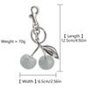 Glitter Silvery Cherry Keychain Fruits Cherries Pendant Car Keyring For Coach Handbags Shoulder Bags Accessories