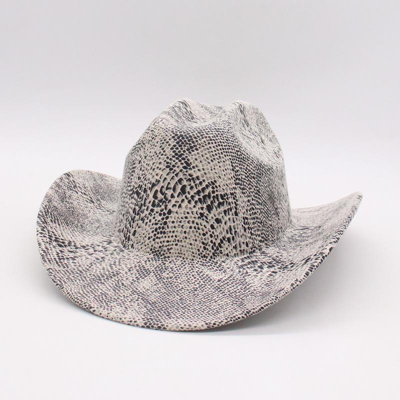 

Classic Snake Pattern Pu Western Denim, Men S And Women S Outdoor Leisure Vacation Denim Hats One size (d-shape)