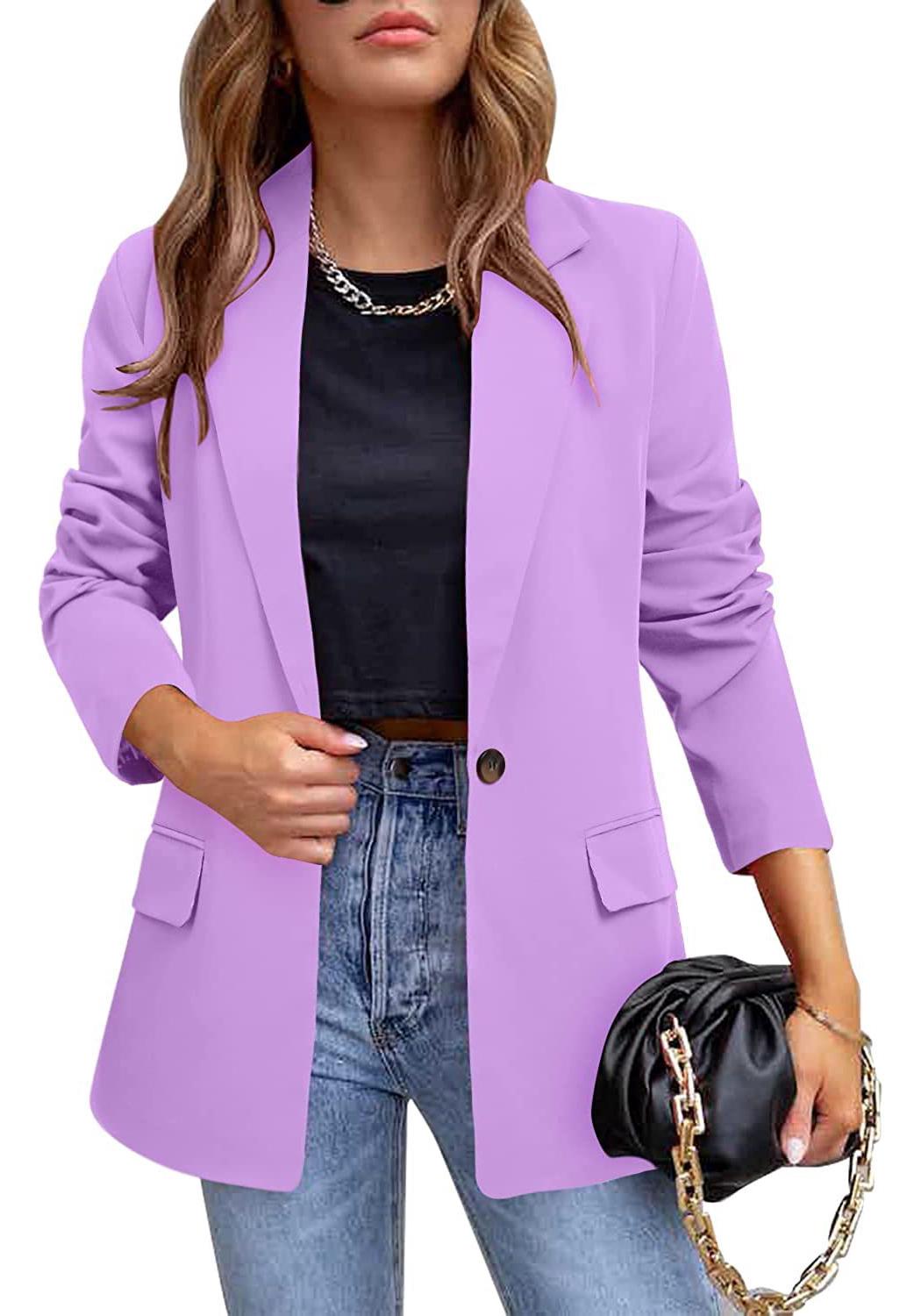 Autumn/Winter 2025 Women s Slim Fit Suit Jacket with Real Pockets - Elegant and Practical Design XL фиолетовый