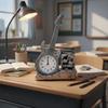 Stylish Violin Guitar Alarm Clock Creative Design Built-in Pen Organizer  Study Living