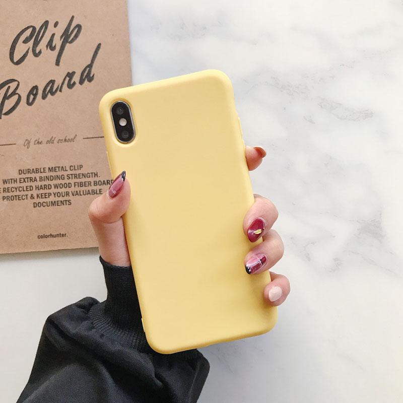 Silicone Soft Phone Case For iPhone X XR XS Max XR X 8 7 6 6S Plus casefor iphone 11 12 13 mini 13 Pro Max Candy color Cover