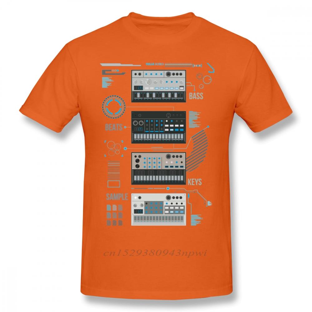 For Unisex Korg Volca Keys Series Basic Blue Music T Shirt Quality Print Rock And Roll Round Collar Plus Size Tee Shirt
