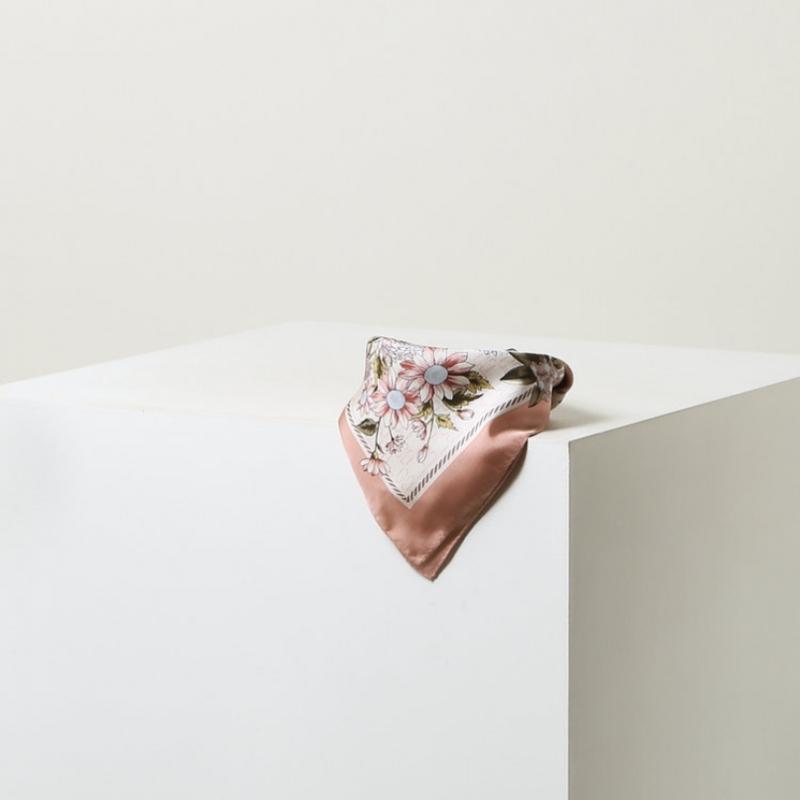 Daks Pink Winter Flower Silk Scarf Dcsc6e322p2