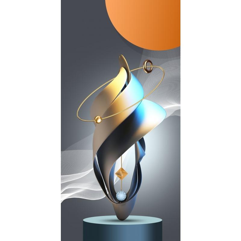 Home Decoration Light Luxury Style Abstract Geometric Porch Living Room Decoration Poster Painting Wall Art Picture