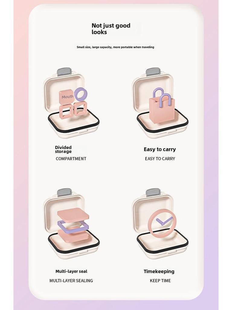 Kompakter 7-Tage Reise-Pillenorganisator & Schmuckaufbewahrungsbox