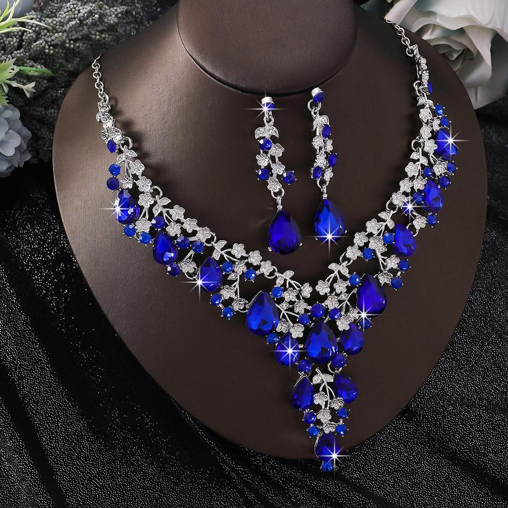 Exquisite High-End European & American Bridal Necklace Earring Set - Elegant Wedding Accessories