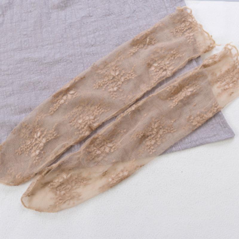 See Through Transparent Women Socks Colorful Star Summer Ultra-thin Nylon Loose Long Socks Women Sweet Girls Mesh Lace Socks Sox