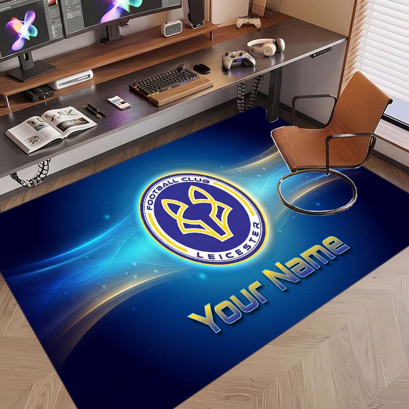 Custom Rug Leicester City Pattern Print Name Text Soft Non‑Slip Floor Carpet for Home Indoor Decoration