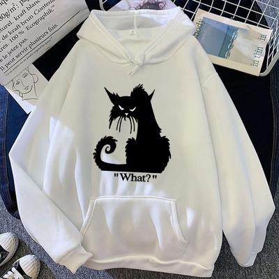 Kot Co? Drukowane Bluzy z Kapturem Dla Unisex i Kobiet Drukowane Długi Rękaw Kieszeń Codzienne Topy(Wysyłka w ciągu 48 godzin)