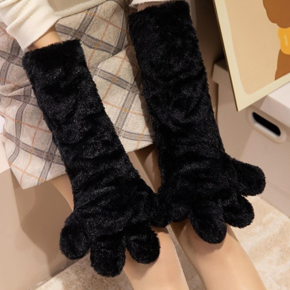 Kreskówkowe pluszowe rękawiczki łapki kota Pogrubione rękawiczki łapy kota Urocze rękawiczki do kostiumu cosplay Klub