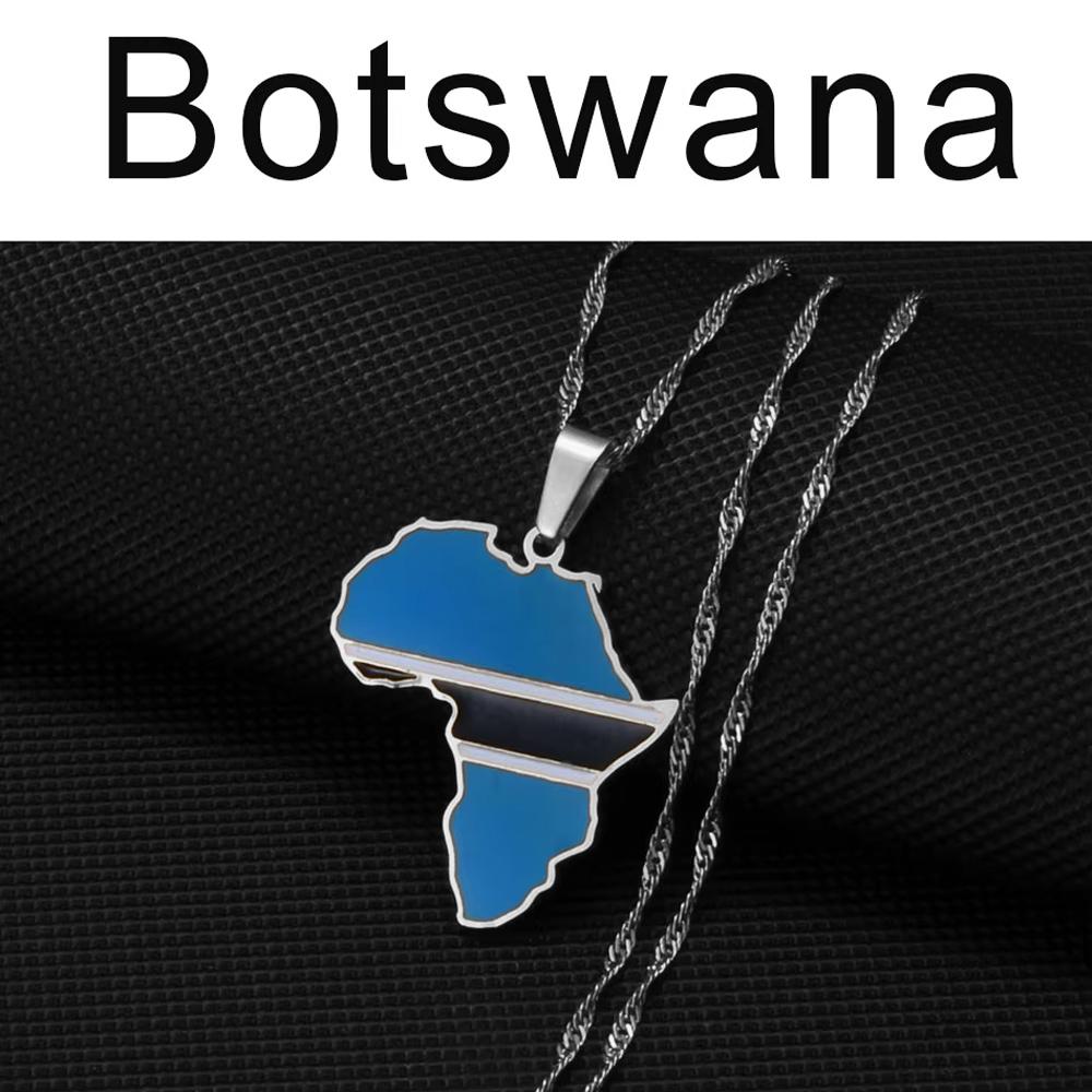 Anniyo 3CM Hip-hop Africa Map Pendant Necklace Jewelry Eritrea,Gambia,Guinea,Congo,Tunisia,Benin,Libay,Namibia,Chad,Botswana