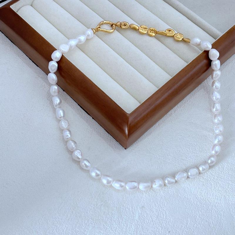 Exquisite baroque freshwater irregular pearl bracelet and necklace set