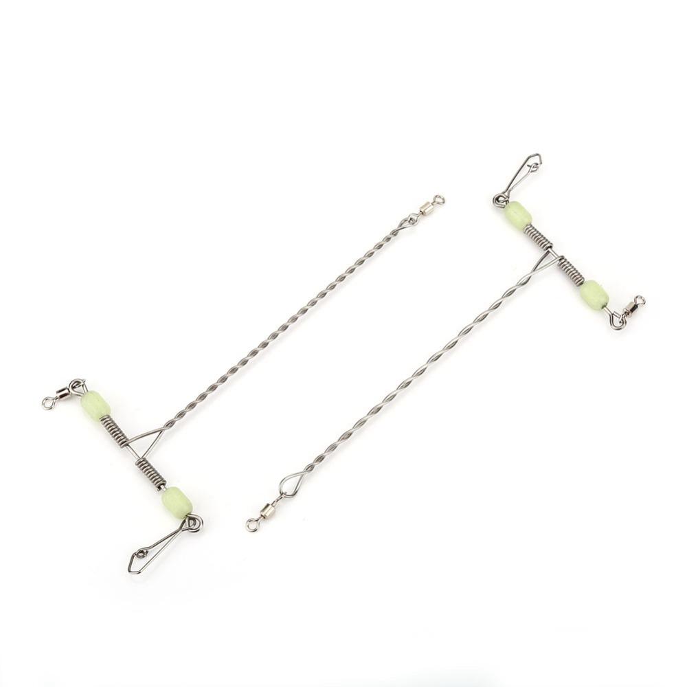 10pcs Stainless Steel Fishing Swivel Luminous Beads Balance Fishing Swivel Freshwater Fishing