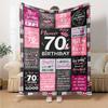 70Th Birthday Celebration Fabulous At 70 Lightweight Customizable Blanket Text Comfortable For Sofa Couch Office Bed Picnics Ideal For All Seasons