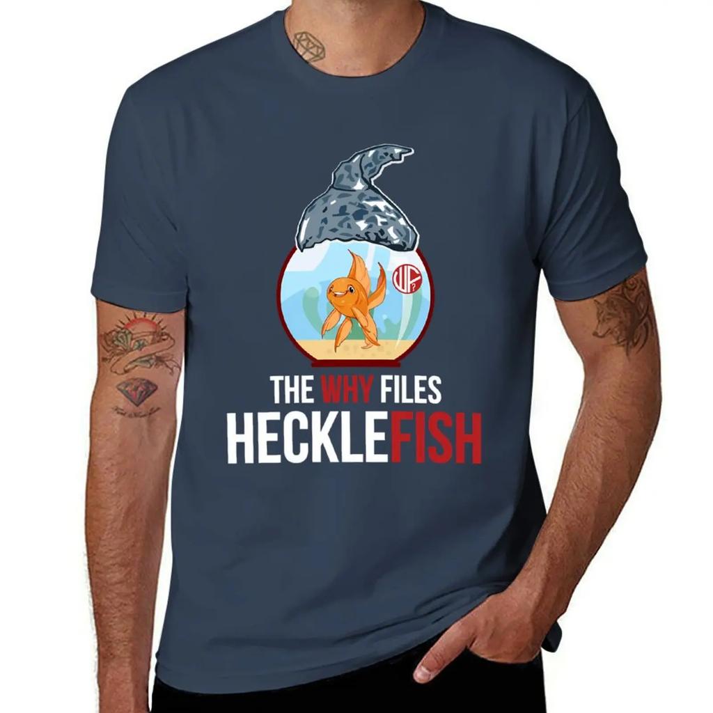 The Why Files Black Hecklefish T-Shirt Luxury Designer Vintage Anime Shirt Black T-shirts for Men