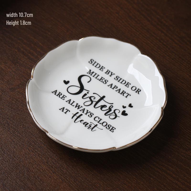 European Lace Ceramic Jewelry & Key Tray