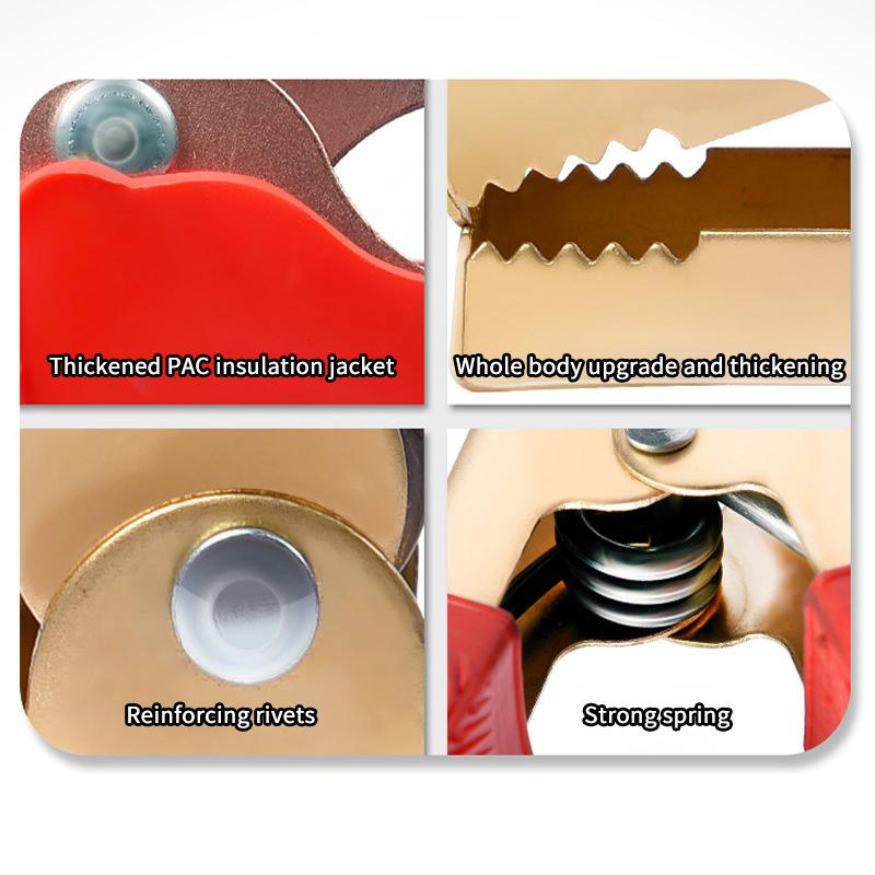 1 Pair Plastic Handle Test Alligator Clip For Electric Project 100-300A Electrical Crocodile Alligator Battery Insulated Clip