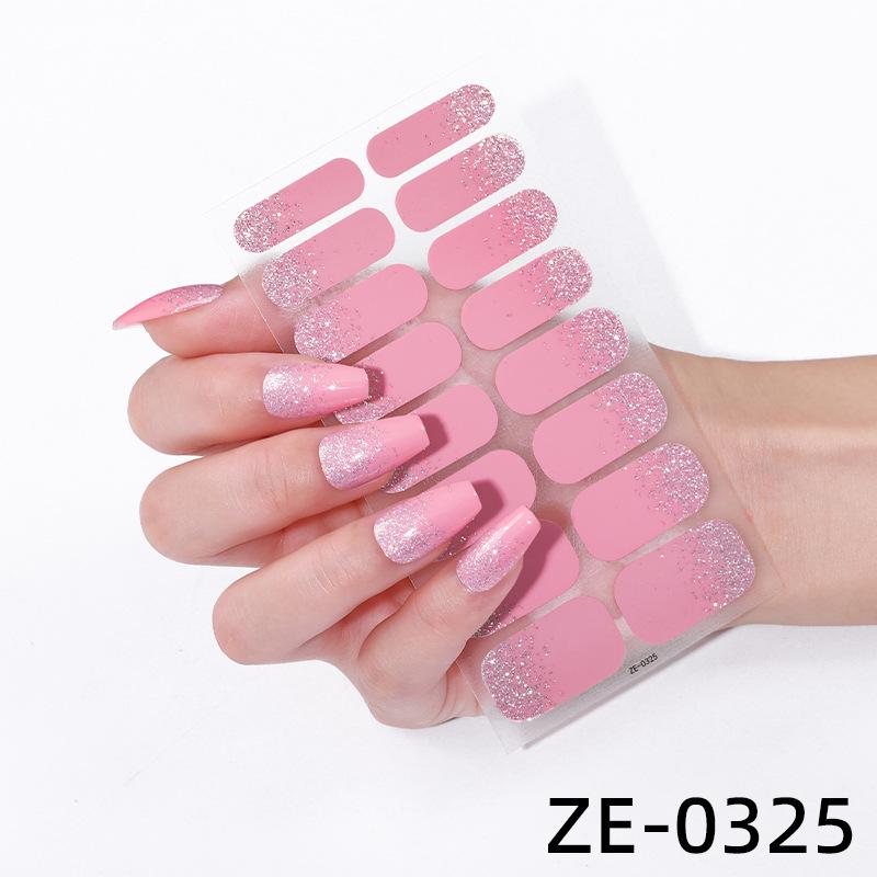 Neue einfarbige Glitzer-Nagelsticker, 16-Finger-Bestseller-Nagelsticker auf Amazon, Vollabdeckung.