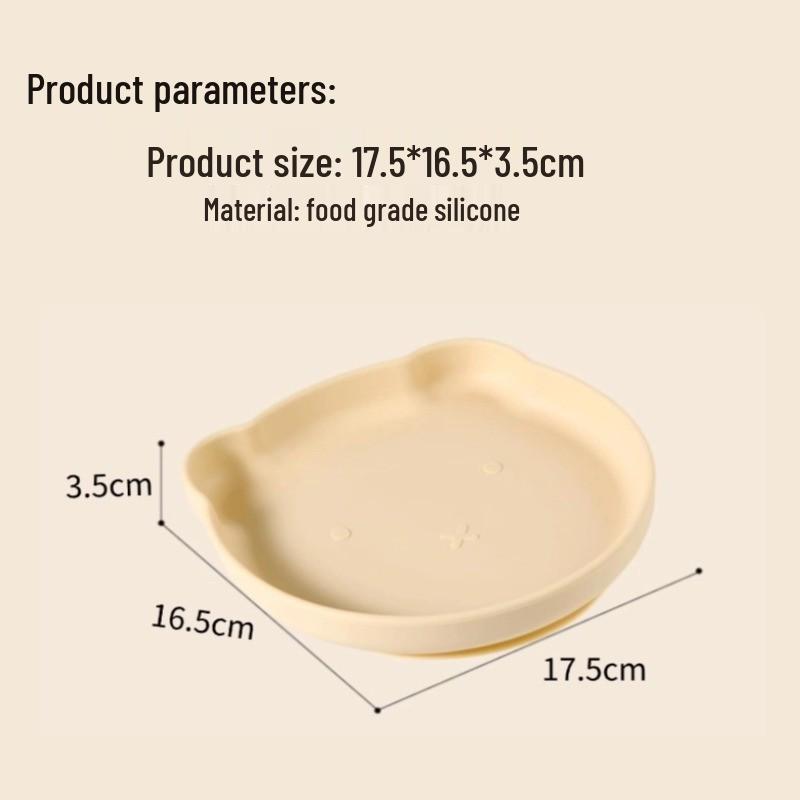 High-Quality Silicone Baby Suction Plate - Bear Design