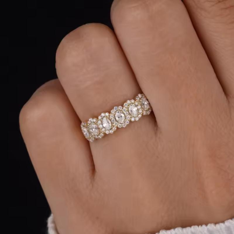 

Luxurious Sparkling Zircon Oval Women s Ring, Suitable for Women s Elegant Temperament, Holiday Party Zircon Gifts 8