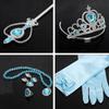 DERAYEE Princess Gloves for Cosplay, Princess Elsa, Kids' Frozen Costume, Frozen Gloves, Party Tiara, and Magic Wand Accessory Set for Ages 6 and Up