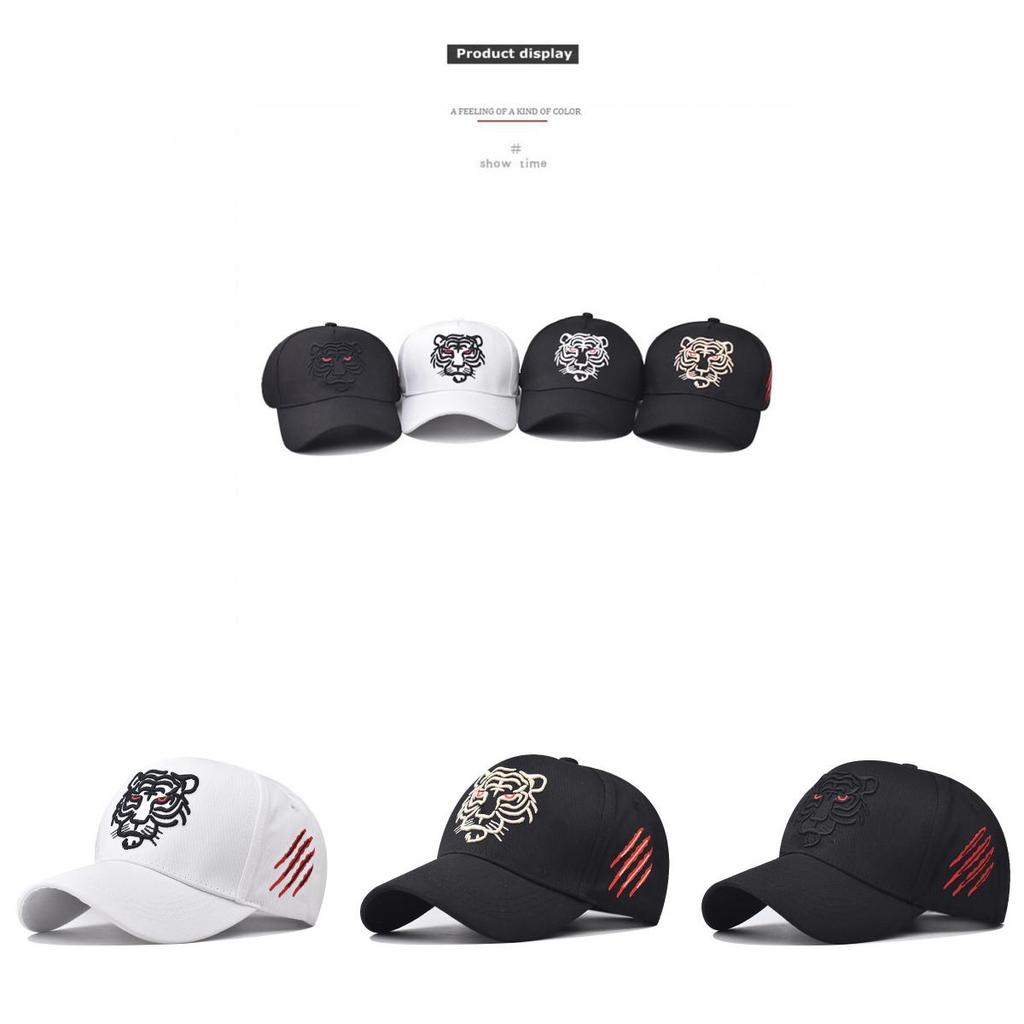 New Cross-border Tiger Head Baseball Cap With Cotton Embroidery Summer Adjustable Breathable Ins Style Hat