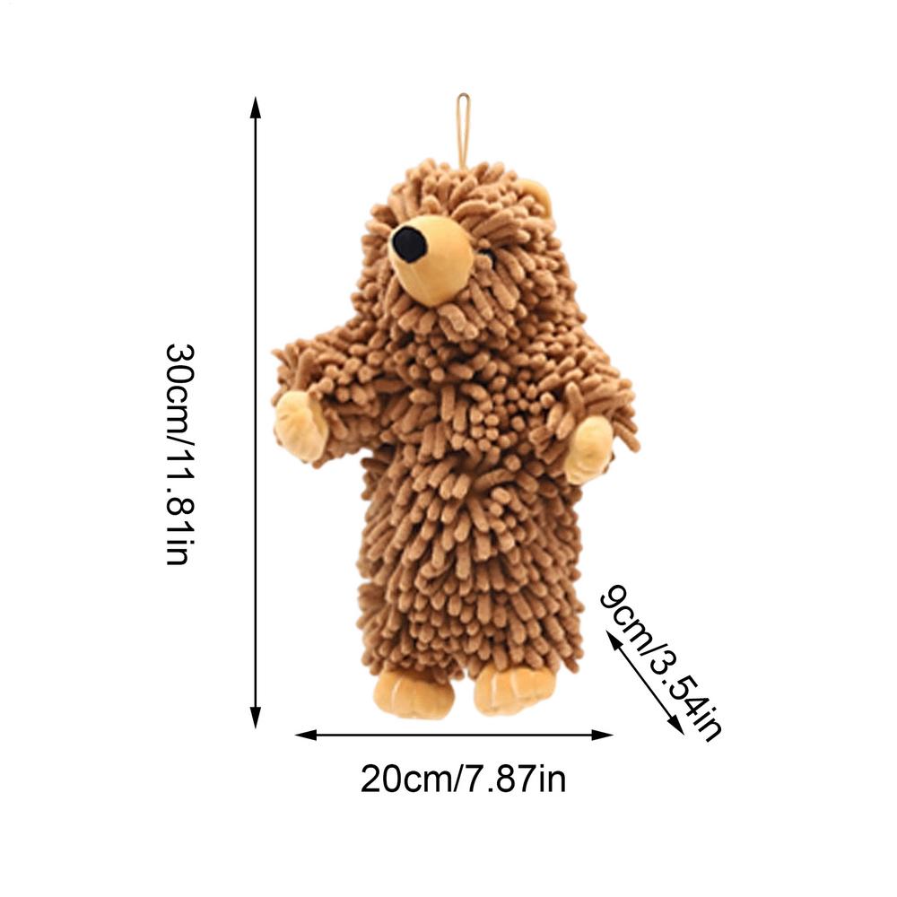 Plush Hand Towel Absorbent Chenille Decorative Handkerchief Cartoon Bear-shaped Plush Towels For Home House Indoor Bathroom