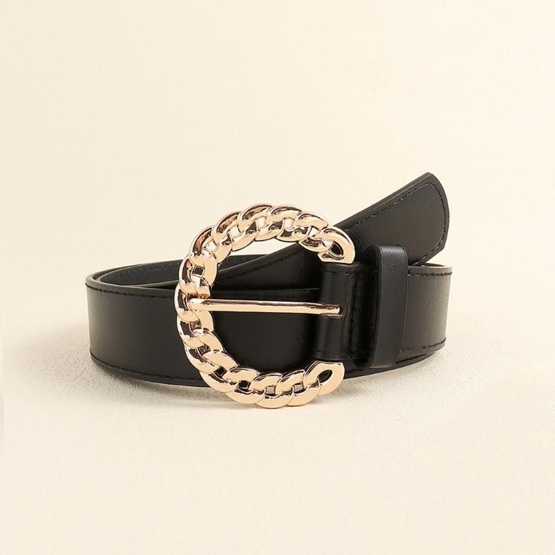 Stylish Buckles Belt Ladies Western Styles Waist Belt Durable Leather Waistband for Versatiles Styling