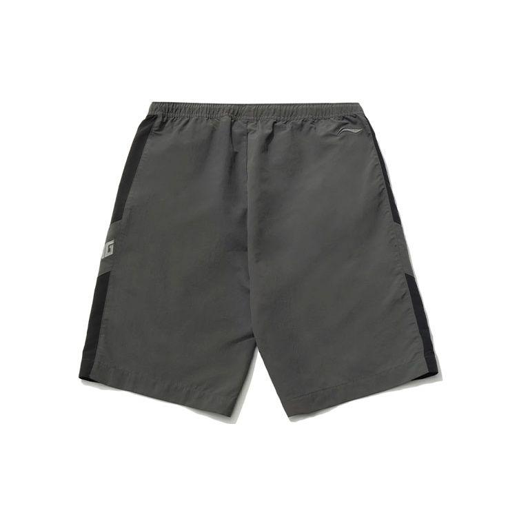 Li Ning Color Block Letter Logo Reflective Print Casual Sports Shorts Men Shorts Gray AKSR465-5