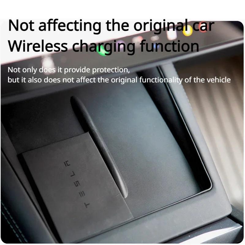 For Tesla Model 3 Y Juniper 2026 Silicone Wireless Charging Pad Non-Slip Mat Dust-Proof Charger Protect Cover Car Accessories