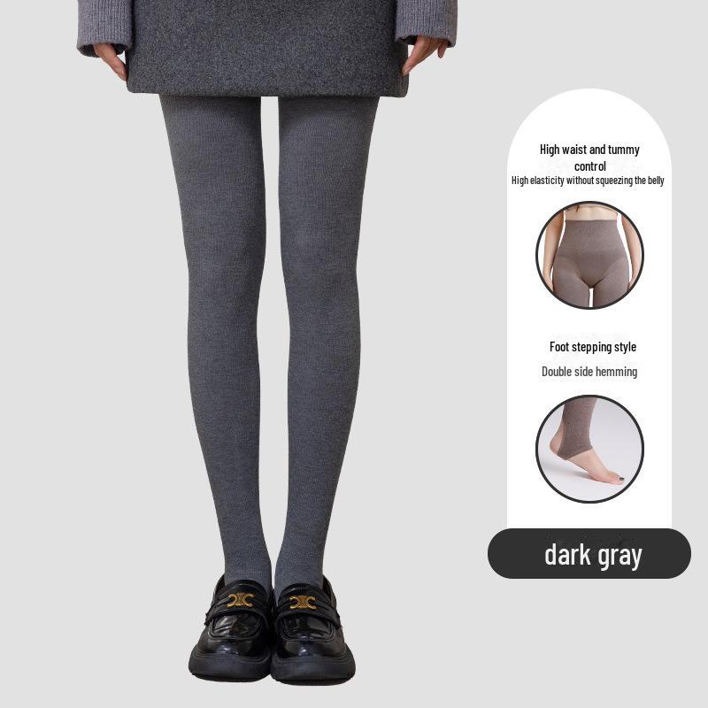 Schwarze vertikal gestreifte Strumpfhose mit Kompression, Baumwollsamt, Hohe Taille, Schlankmachend für Frauen, Ideal für Frühling, Herbst und Winter