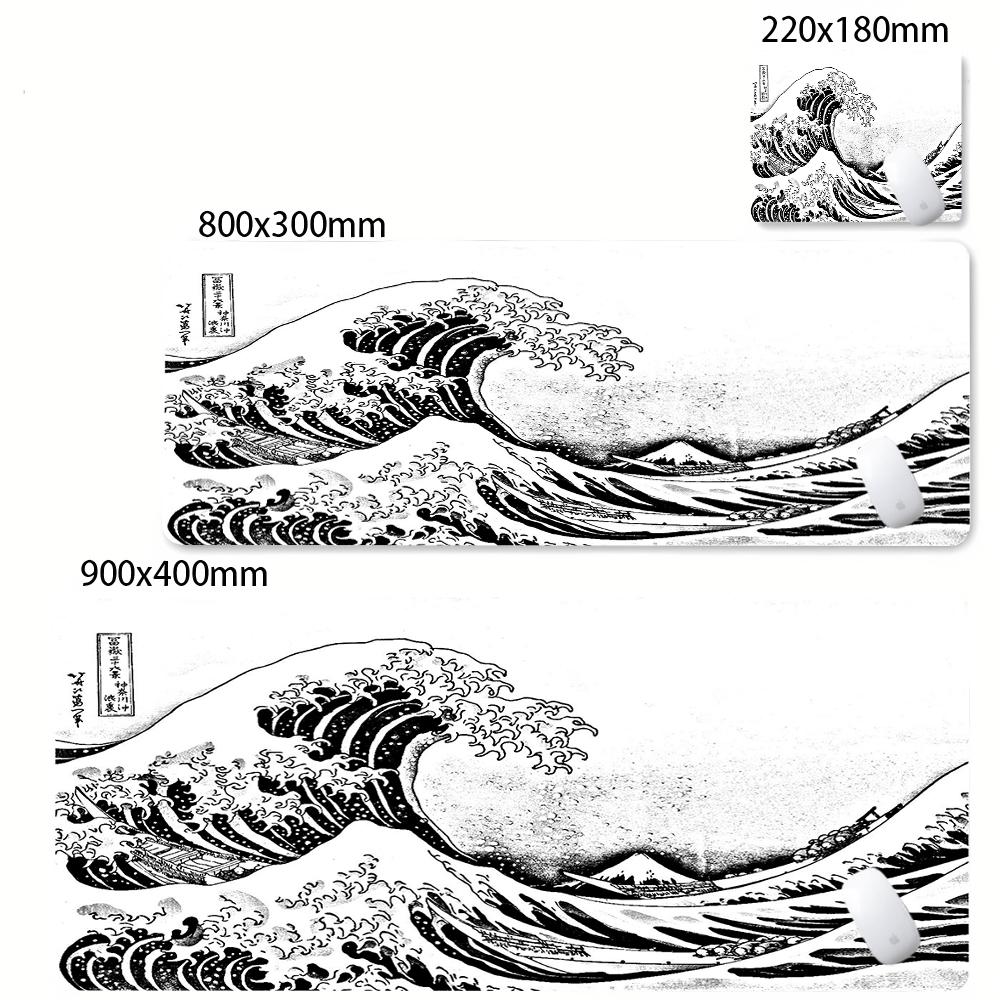 Art Mouse Pad Gamer White Great Wave Large HD Custom Mousepad XXL Cool Desk Mats Soft Office Carpet Laptop Mice Pad Table Mat