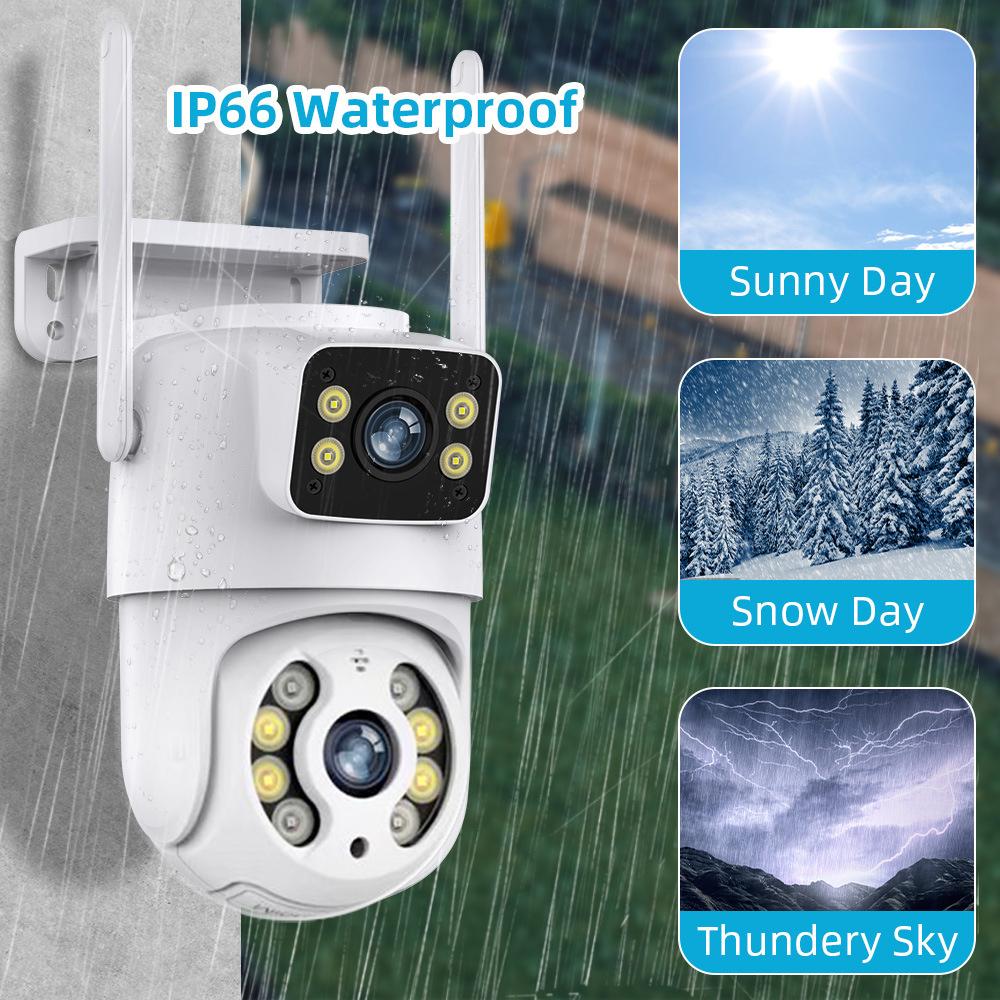 8MP V380 Pro Outdoor Waterproof CCTV Camera WIFI Wireless Dual Lens with Dual Screen Night Vision