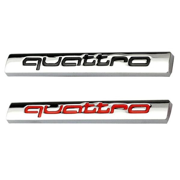 Quat Tro Logo Metal Car Trunk Tail Emblem Badge Sticker Decor for A4L A6L