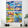 Summer Swim Abstract Wall Art Prints Nordic Poster Swimming Pool Aerial Photography Canvas Painting Picture Living Room Decor No Frame