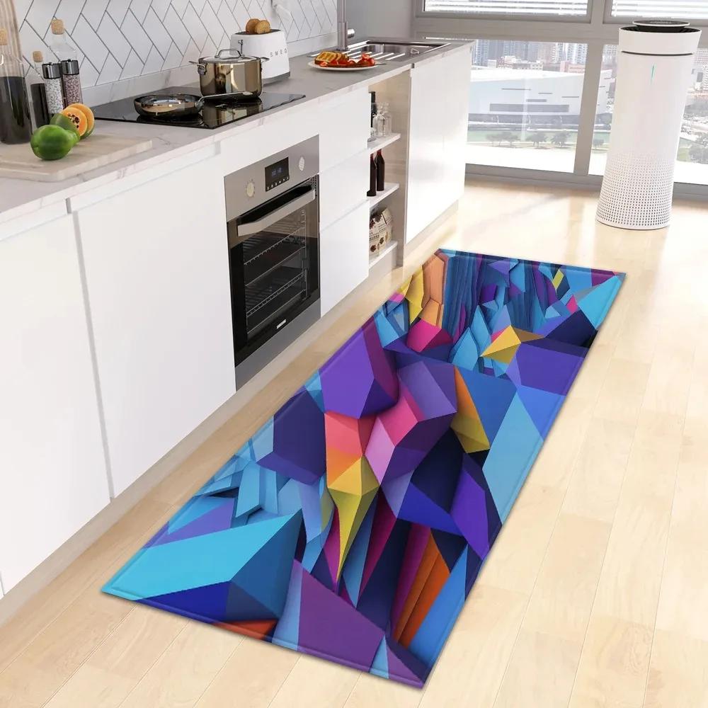 Creative Colorful Geometric Pattern Home Kitchen Floor Mat Door Front Decoration Floor Mat