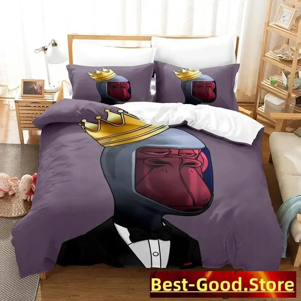 Bored Ape Yacht Club BYAC NFT Bettwäsche Set Einzel Doppel Full Queen King-Size Abmessungen Abmessungen Bettwäsche Set Aldult Kind Schlafzimmer Bettbezug Sets Anime