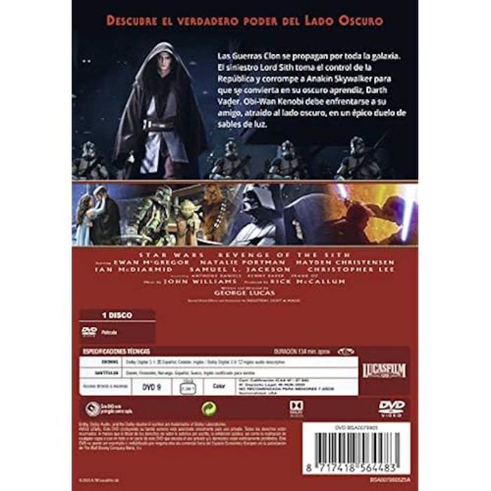 Dvd - star wars - venganza de los sith - épisode iii - 2020 - import
