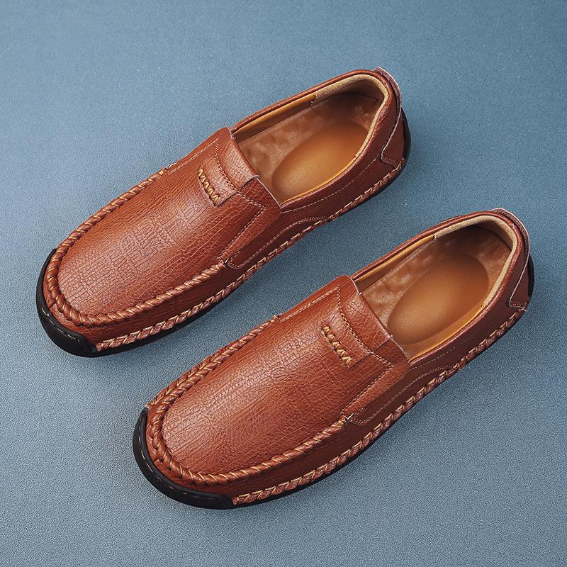 Brand Male Comfortable Loafers New Mens Slip On Shoes Outdoor Men Driving Shoes All-match Genuine Leather Men's Business Shoes