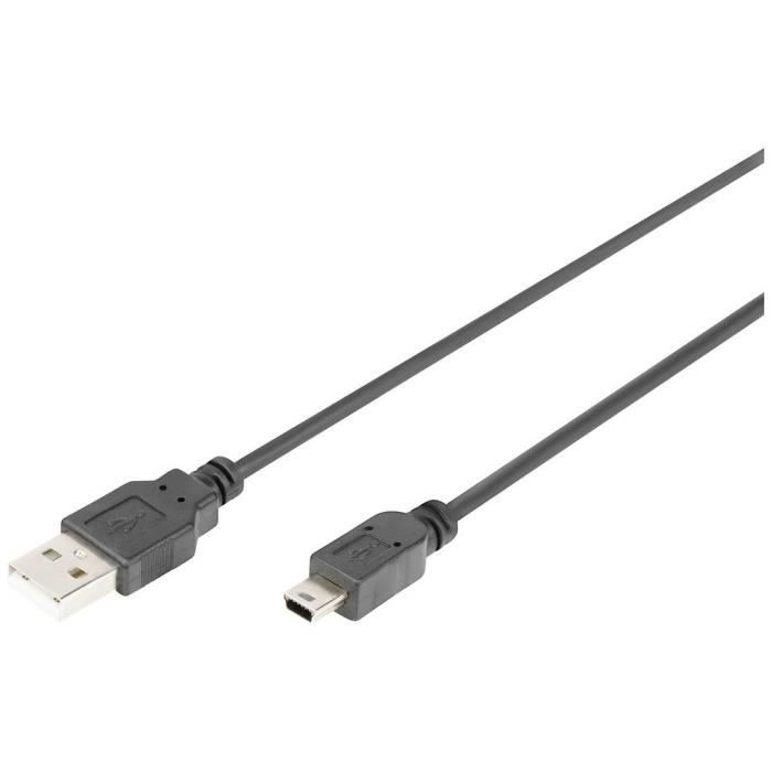 Digitus Câble USB Fiche Mâle HDMI-A, USB-Mini-B Mâle 3 M Noir DB-300130-030-S