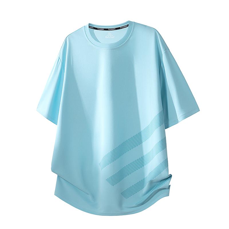 Schnelltrocknendes Sport-T-Shirt Herren Eis Seide Fitness Locker Sommer Dünn Kurzärmlig Laufen Top