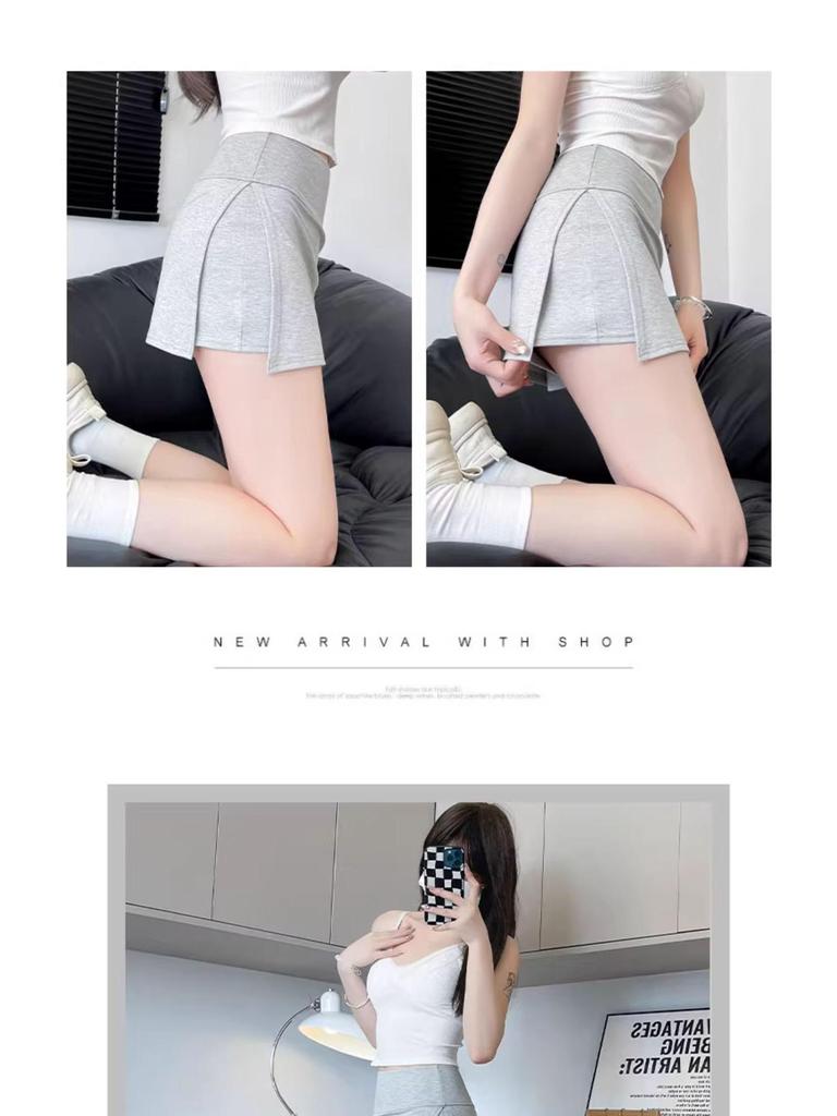 Women's 2025 Summer A-line Side Slit Yoga Mini Skirt