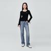 Lee Women's Slim Fit Ribbed Knit Cardigan with Flared Tie Cuffs