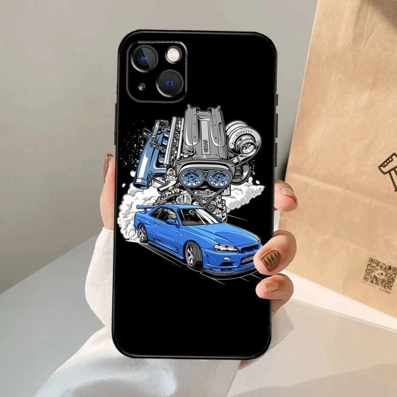 Módní krásný měkký animovaný telefon pro iPhone Max 8 7 Mini 6 11 14 13 Plus X XS 6s Pro XR 12 Straight TPU silikonový měkký kryt