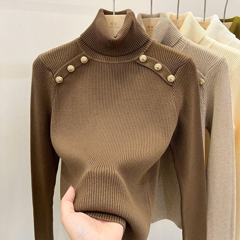 Autumn and Winter Cashmere Sweater Women's Turtleneck Long Sleeved Knit Pullover Slim Cashmere Sweater